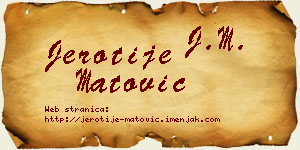 Jerotije Matović vizit kartica